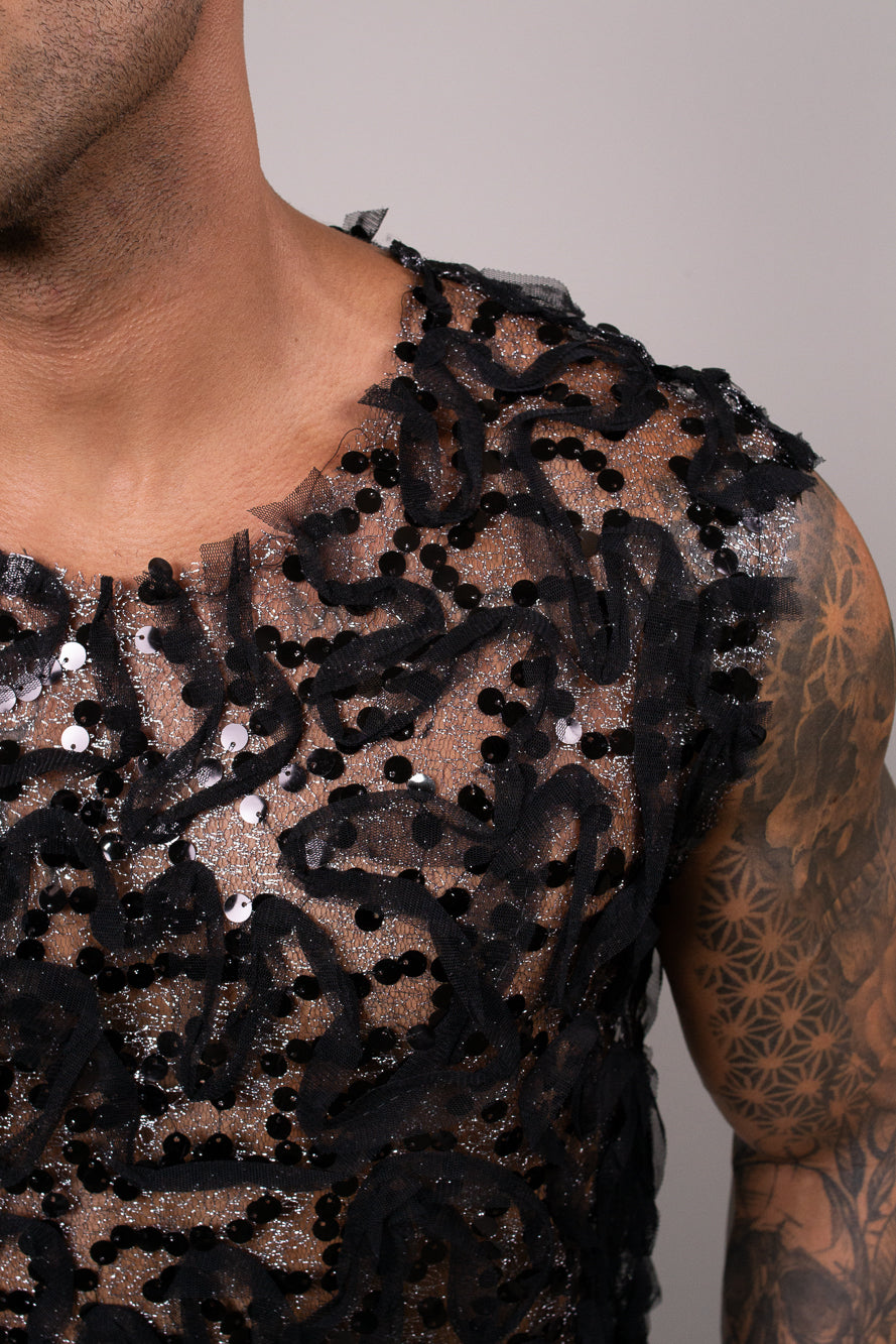 Regata Masculina Paetê Customizado (Edição Limitada)