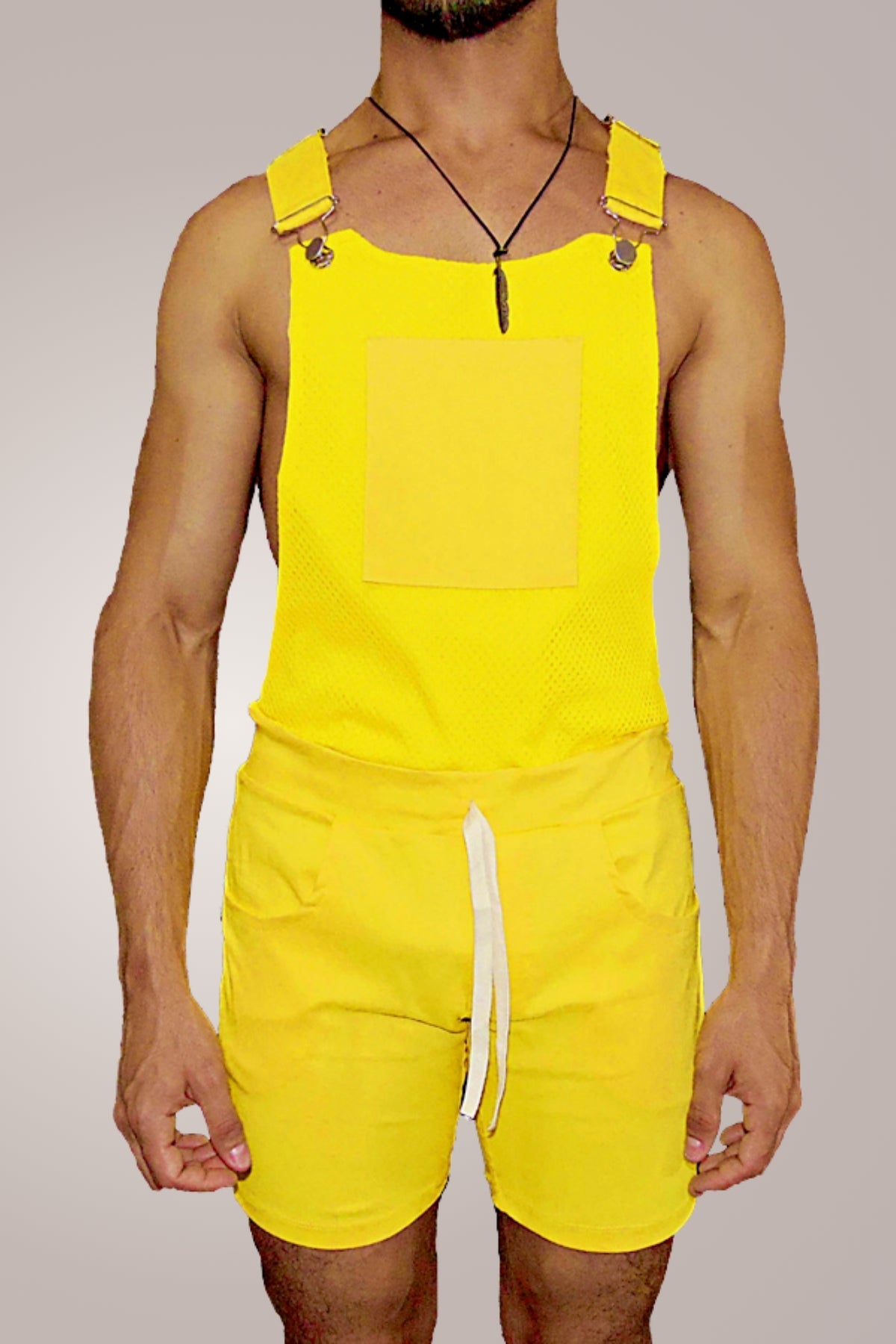 Macaquinho Jardineira Masculino Amarelo