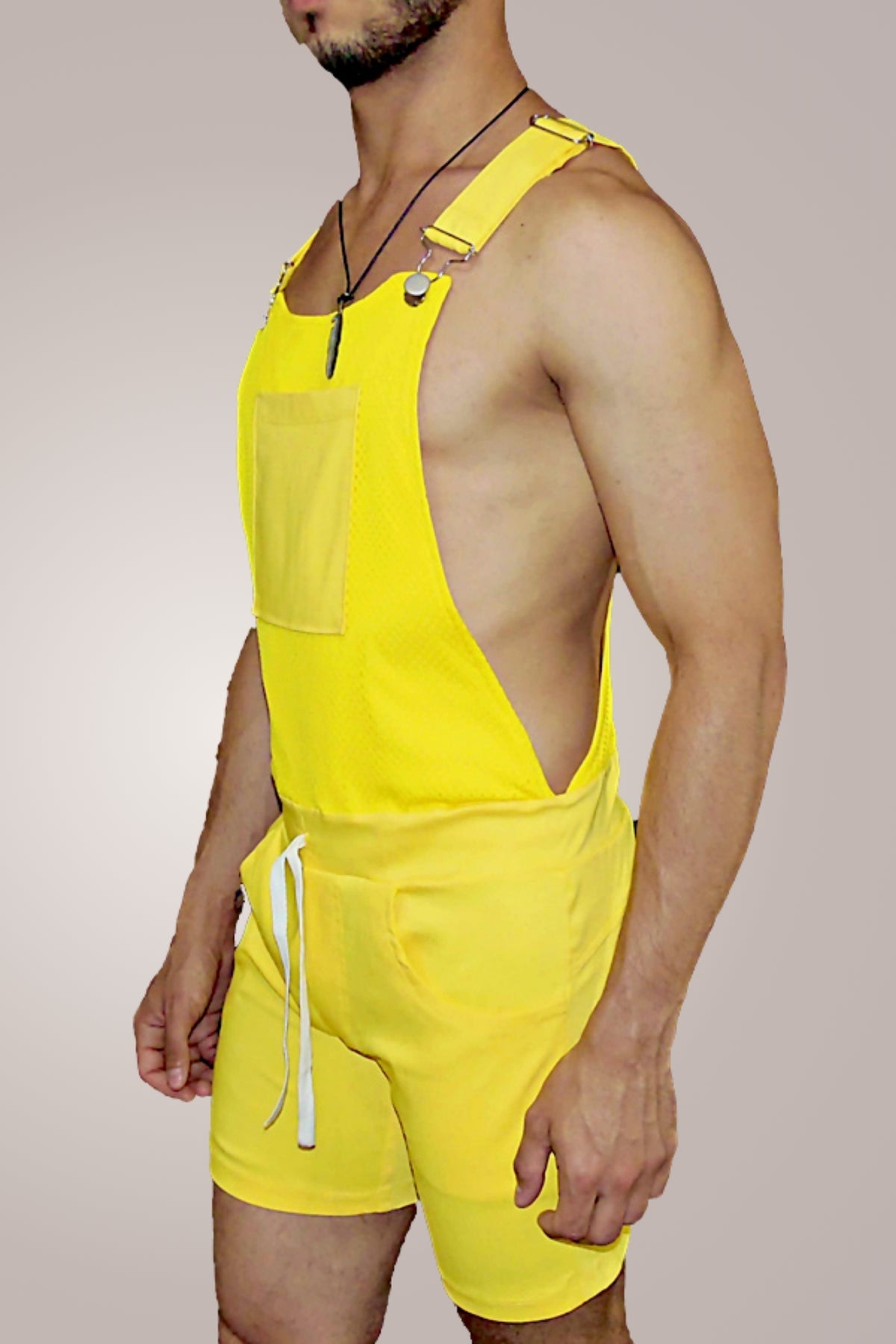 Macaquinho Jardineira Masculino Amarelo