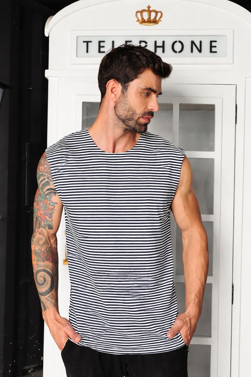 Regata Machão Viscolycra Listrada