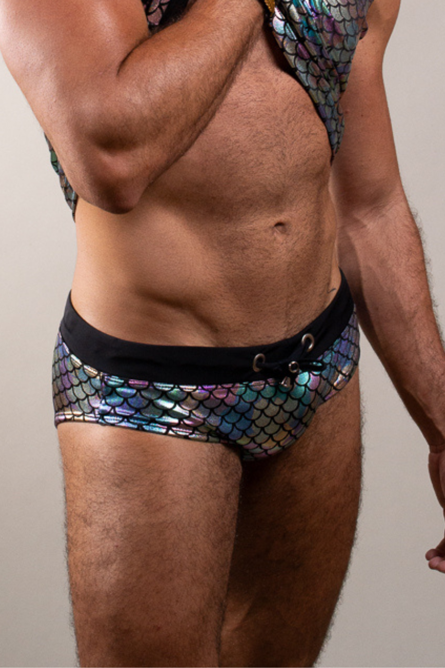 Sunga Slim Malha Holográfica Cauda de Sereia