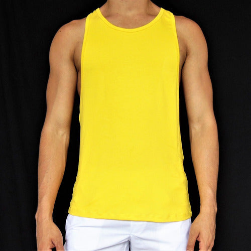 Regata Masculina Cavada Costa Nadador Amarela