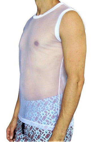 Regata Masculina Machão Transparente em Tule