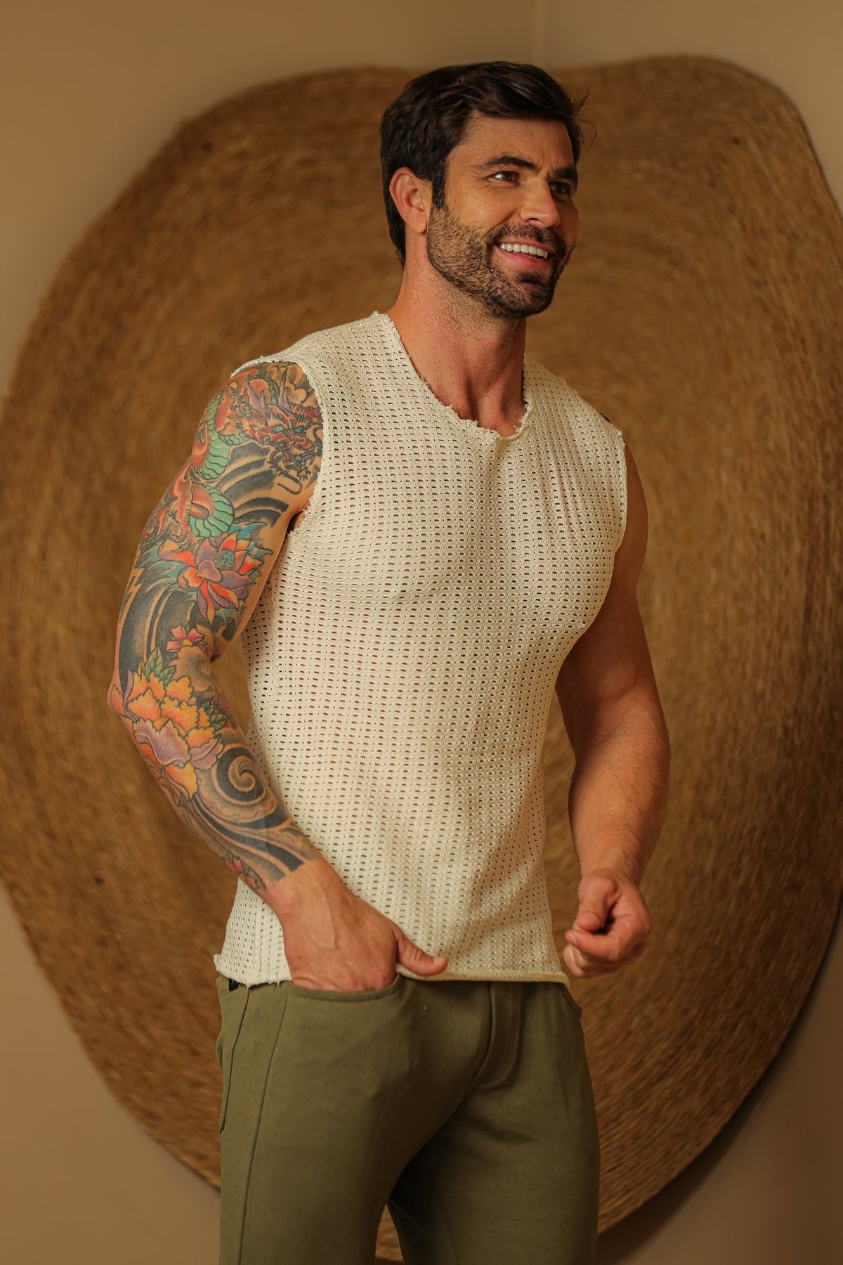 Regata Masculina Tricô Algodão Machão