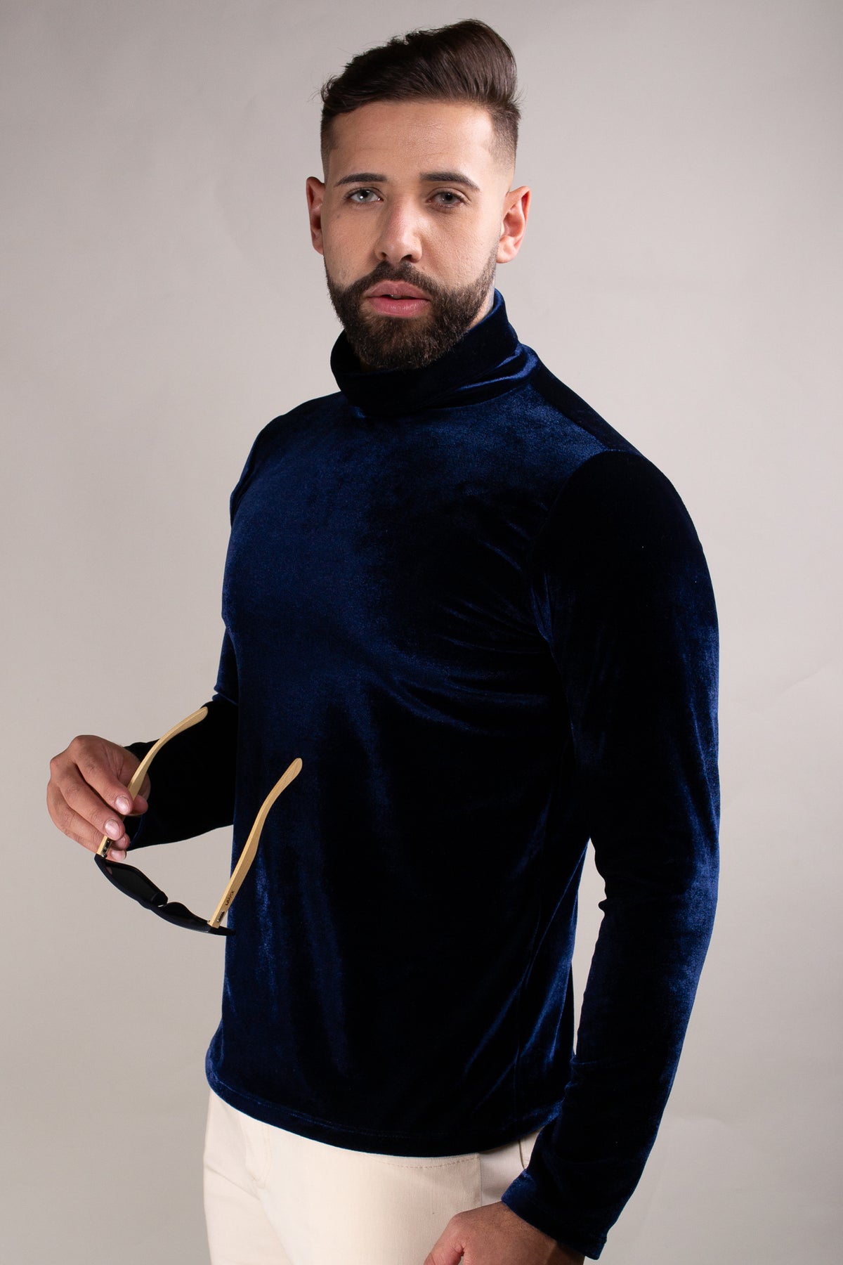 Blusa Masculina Cacharrel em Veludo Azul