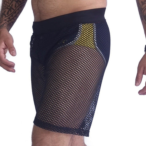 Bermuda Masculina Preta sem Costura Lateral