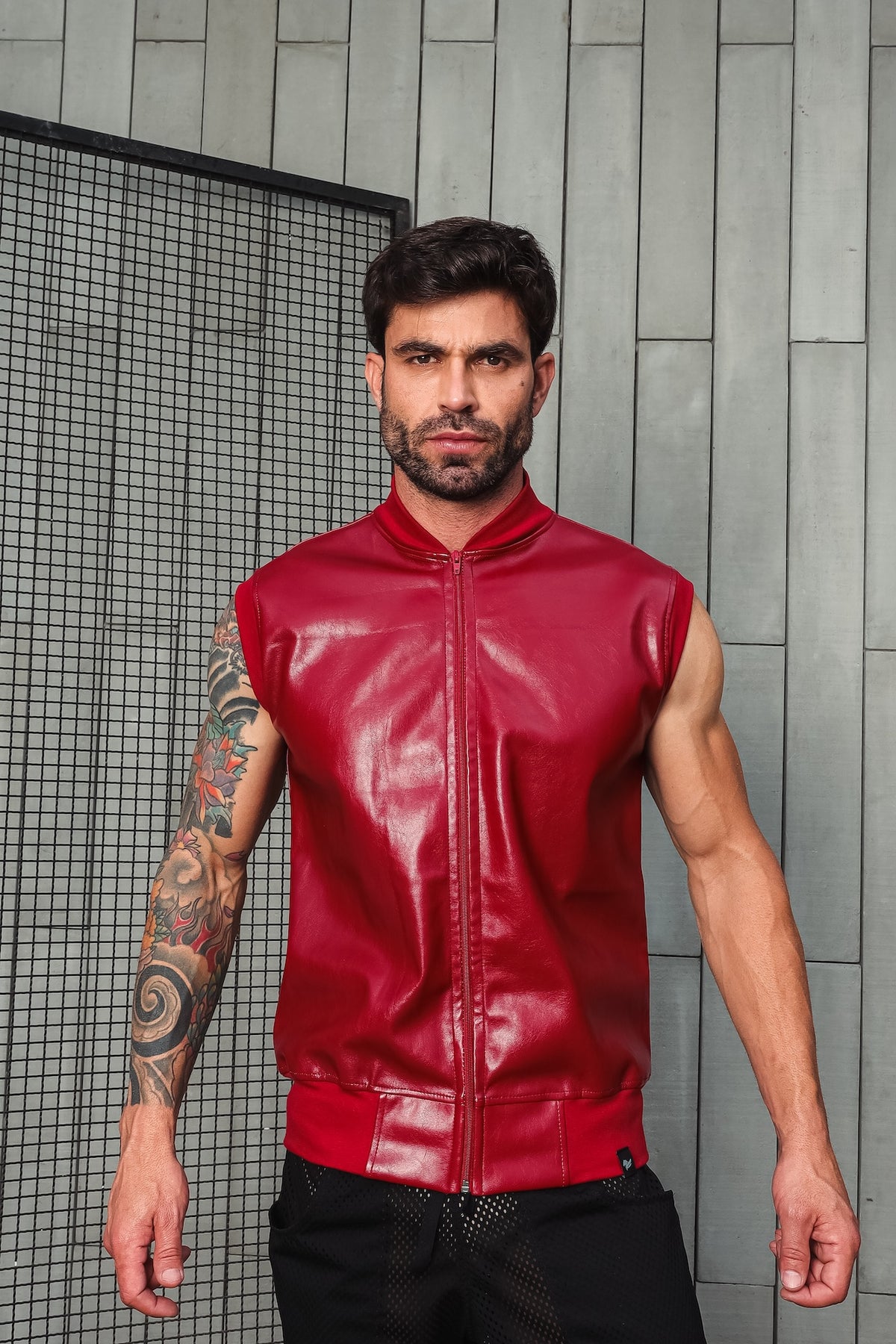 Colete Masculino em Couro Ecológico
