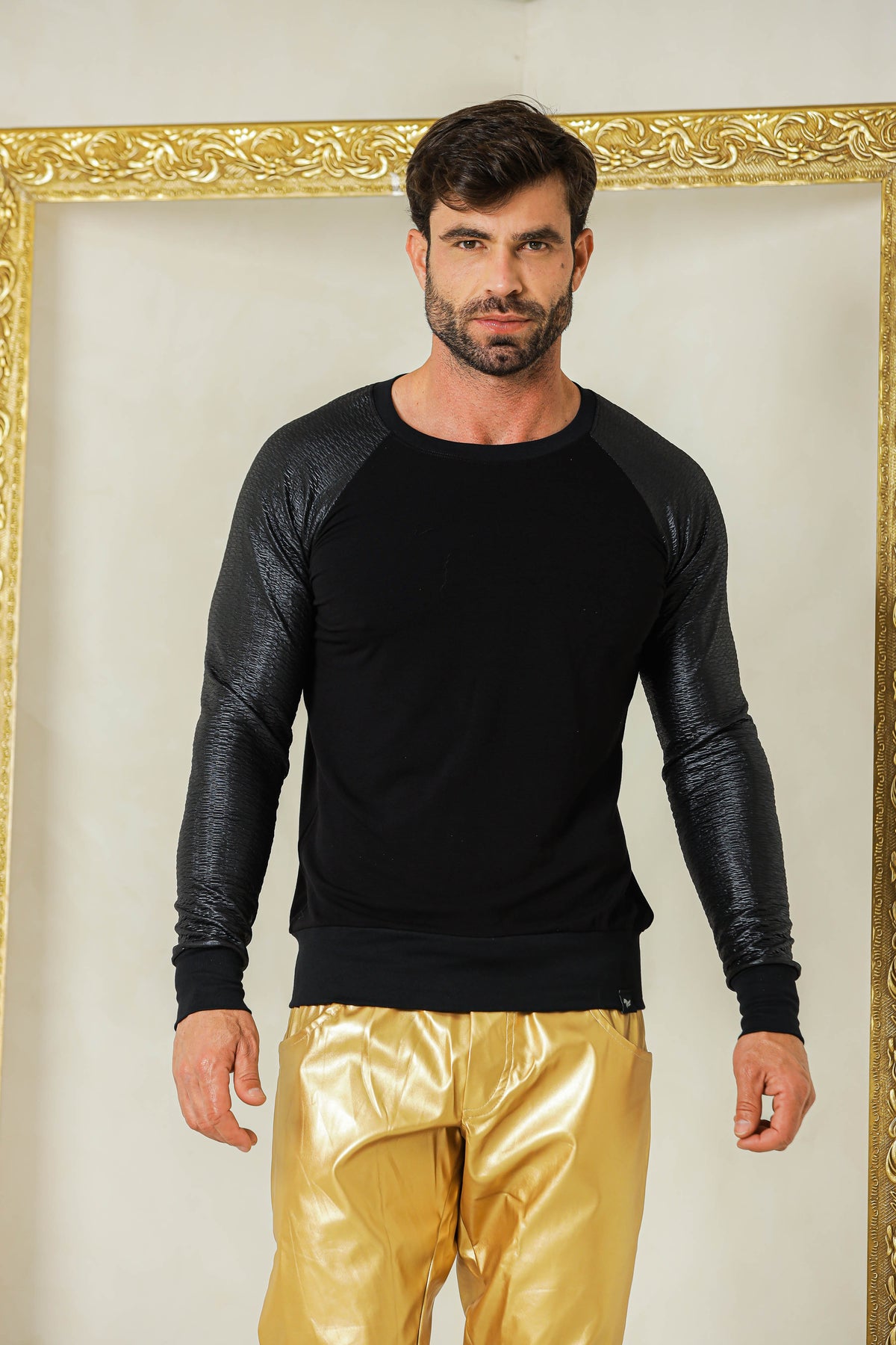 Suéter Masculino em Moletinho Mangas em Cirrê