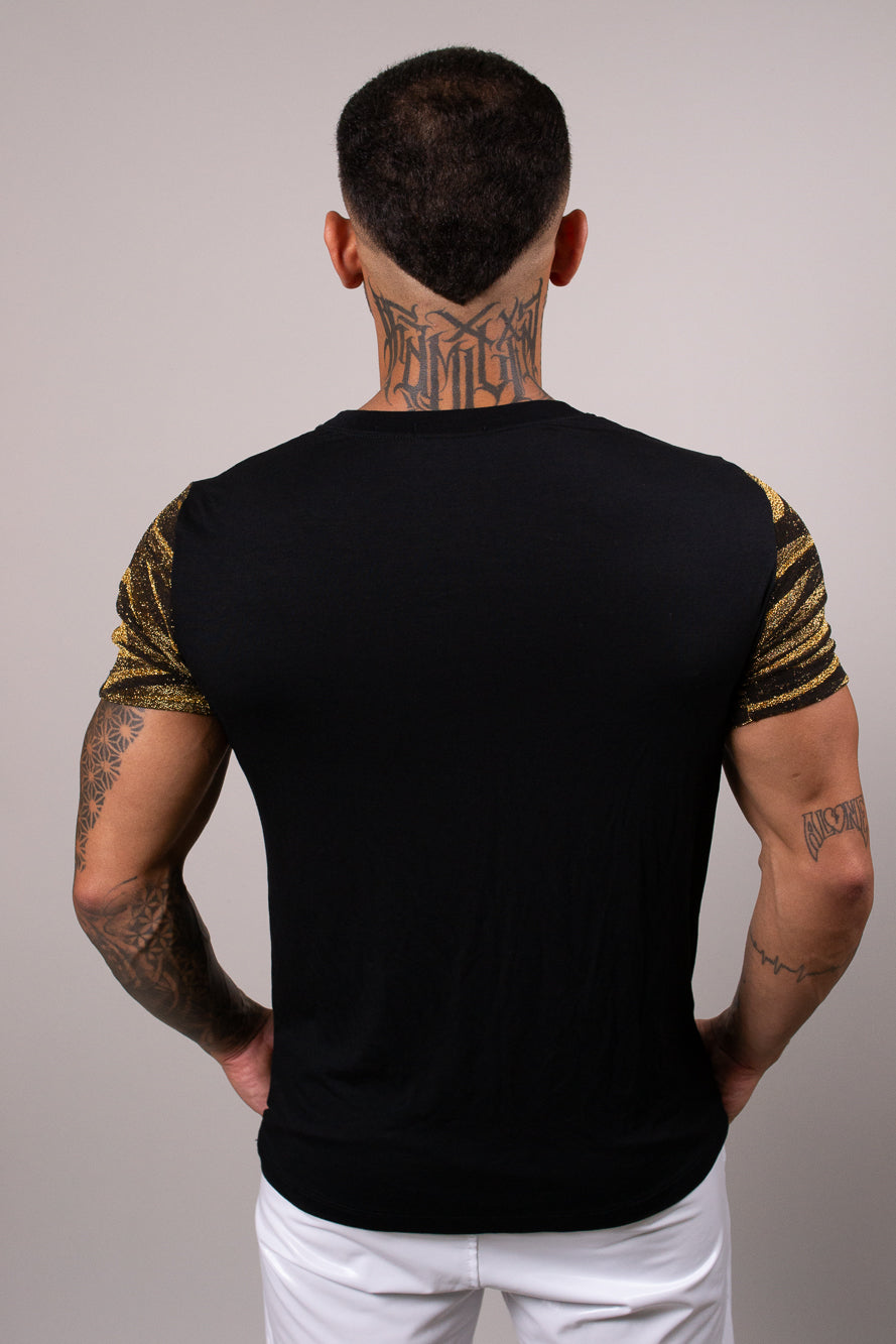 Camiseta Masculina em Viscolycra Detalhe Lurex