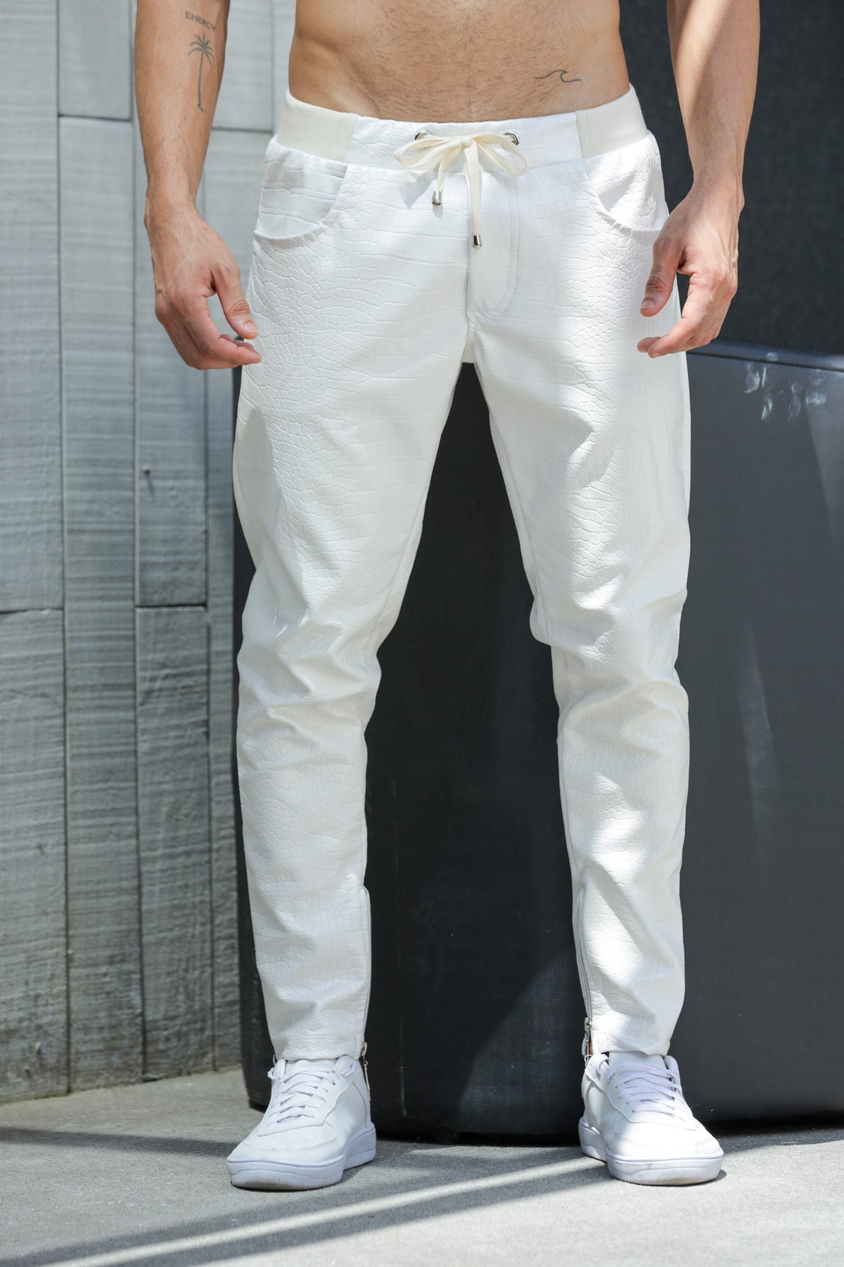 Calça Masculina Couro Ecológico Croco