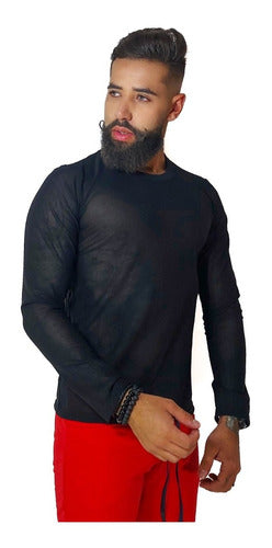 Camiseta Masculina Transparente em Tule