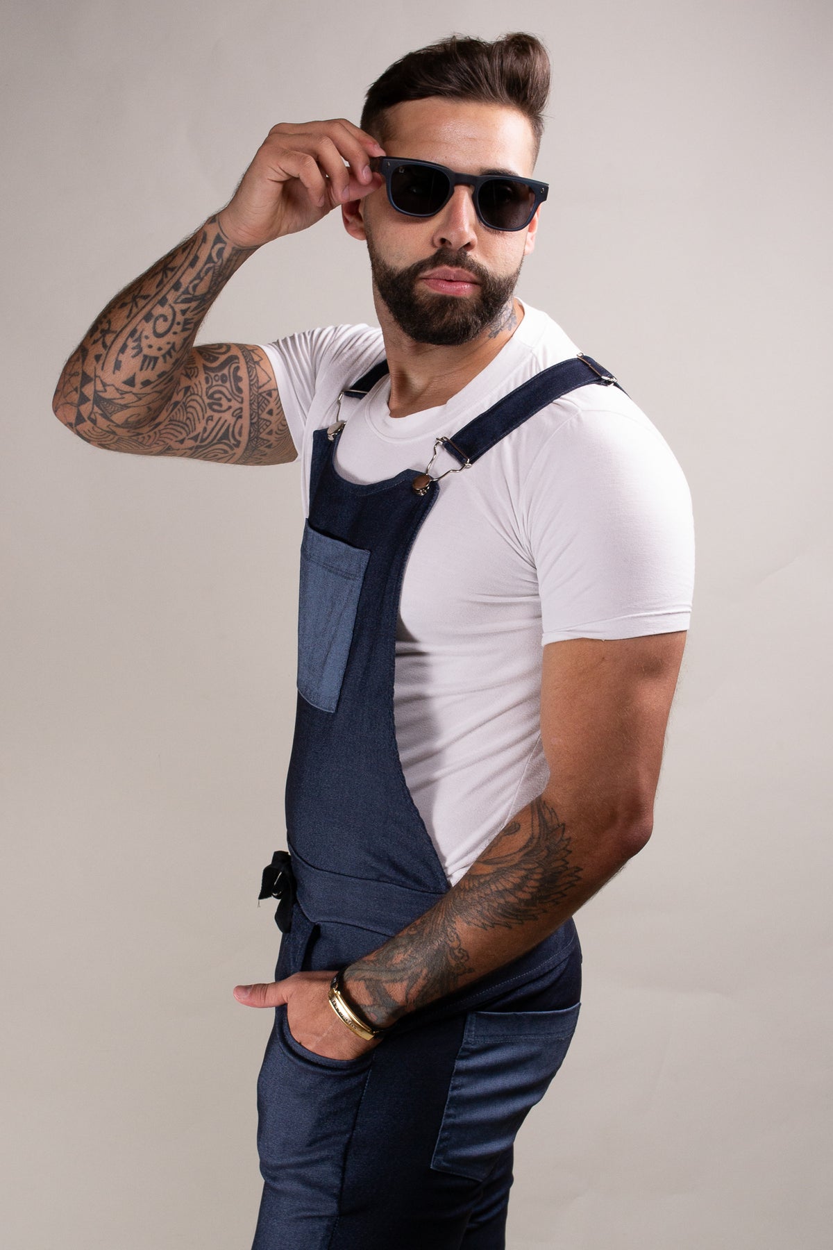 Jardineira Masculina Jeans