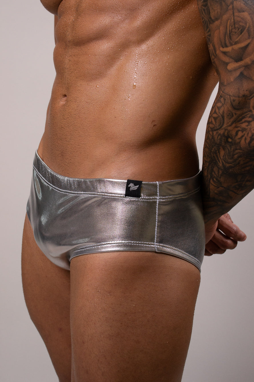 Sunga Slim Metalizada Prata