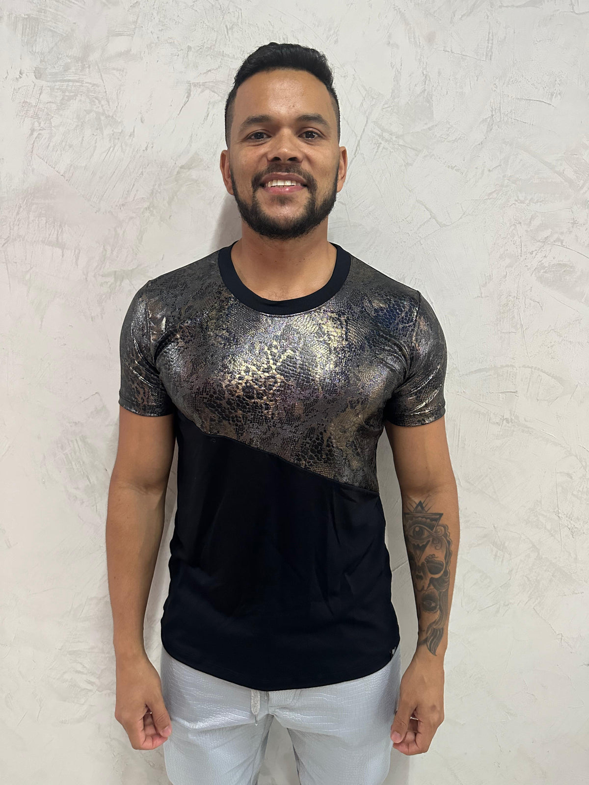 Camiseta Masculina Viscolycra Det Animal Print