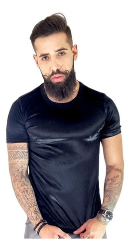 Camiseta Masculina em Veludo Cristal Preto