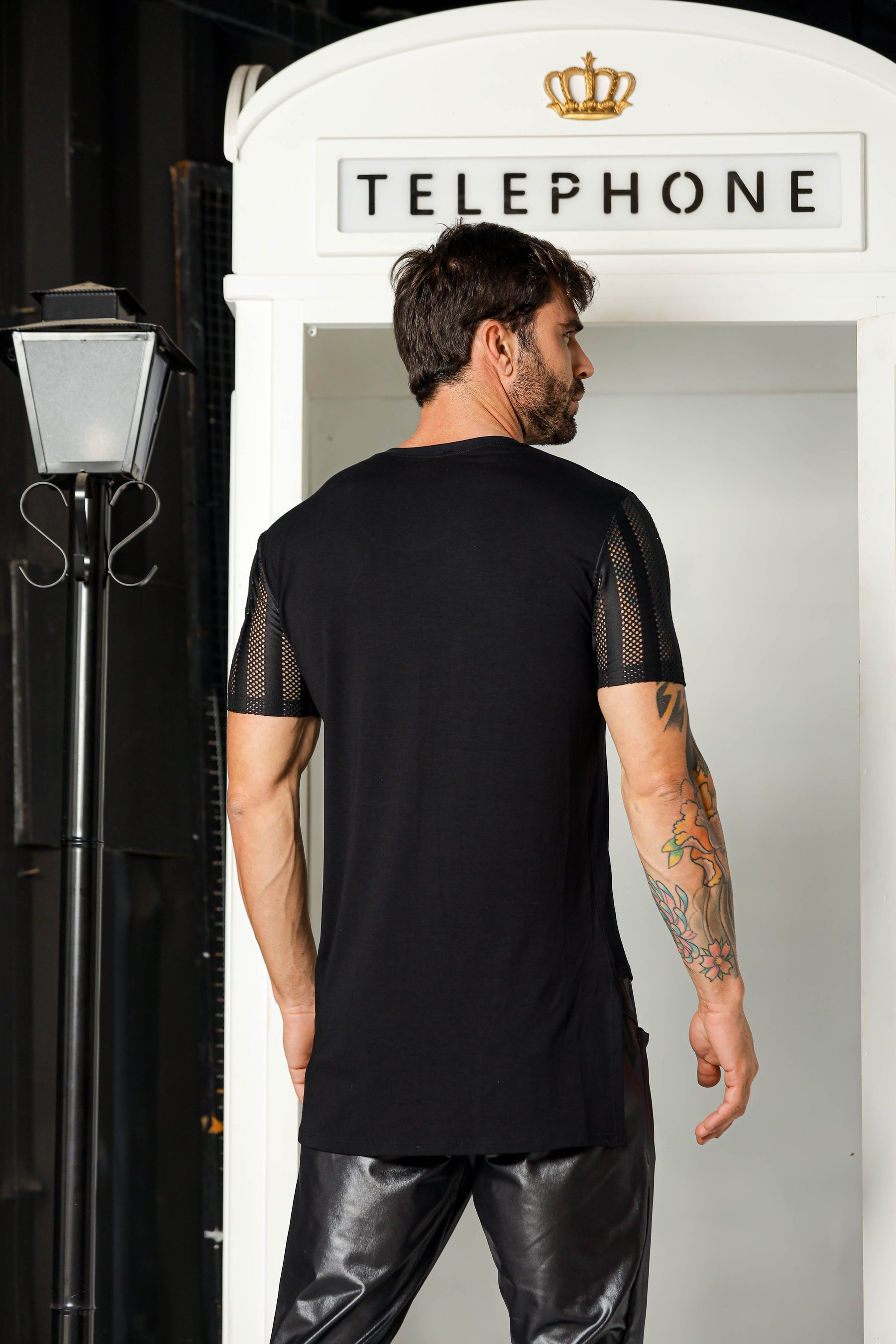 Camiseta Masculina Longline Viscolycra Detalhe Malha Laise