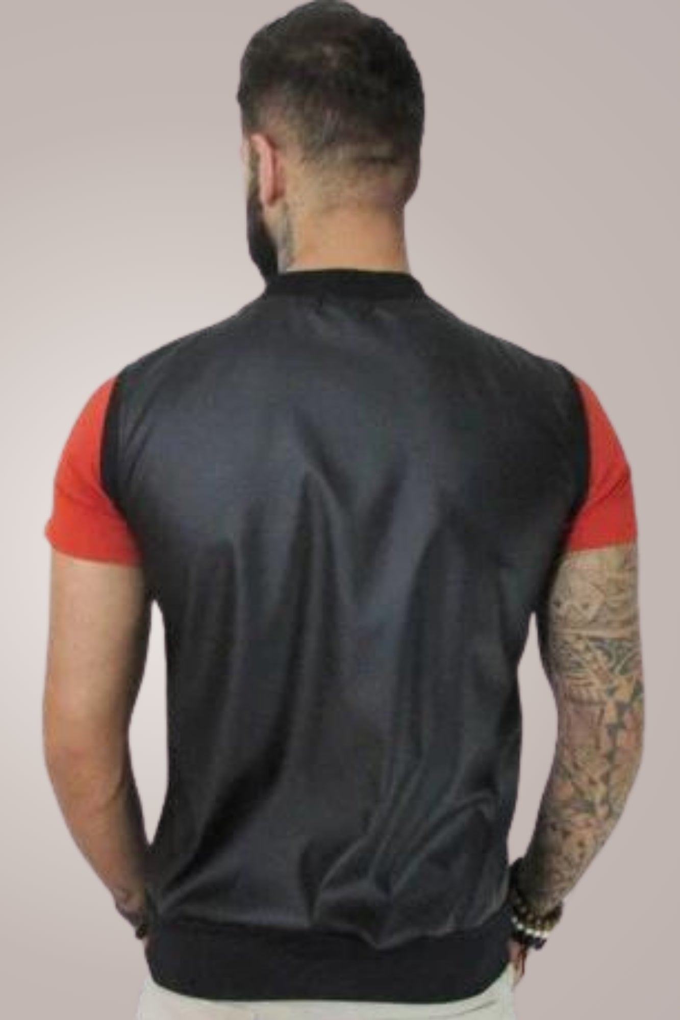 Colete Masculino em Couro Ecológico Preto