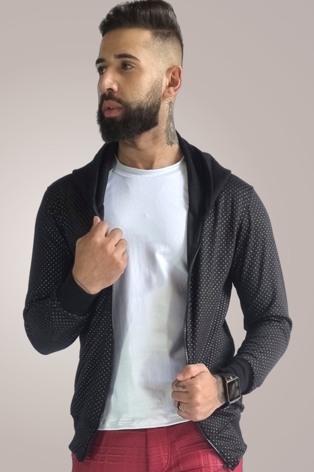 Jaqueta Masculina Bomber em Moletinho Pingo de Ouro