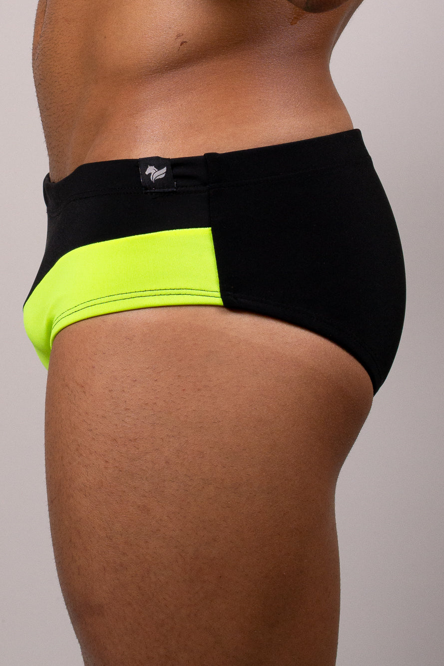 Sunga Slim Neon Amarelo Com Preto