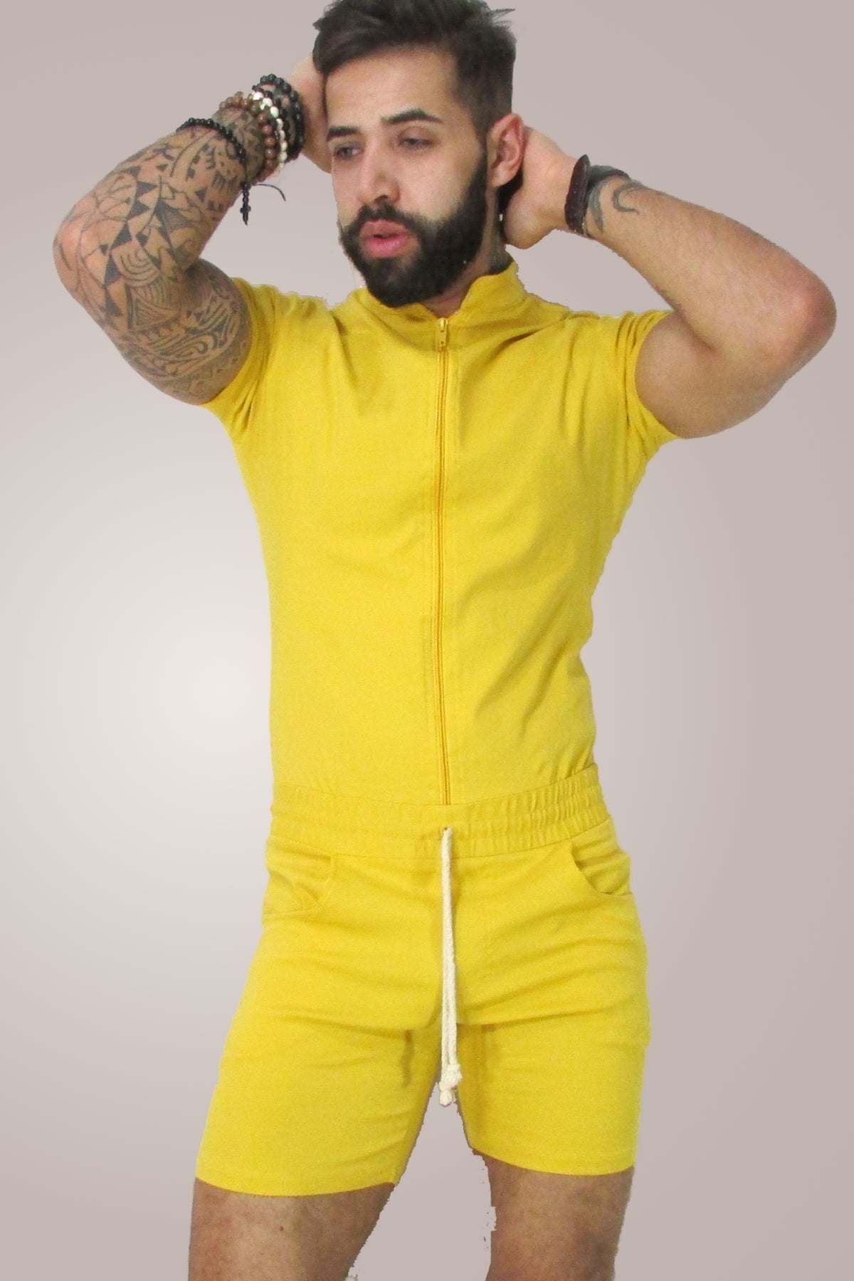 Macaquinho Masculino em Bengaline Amarelo