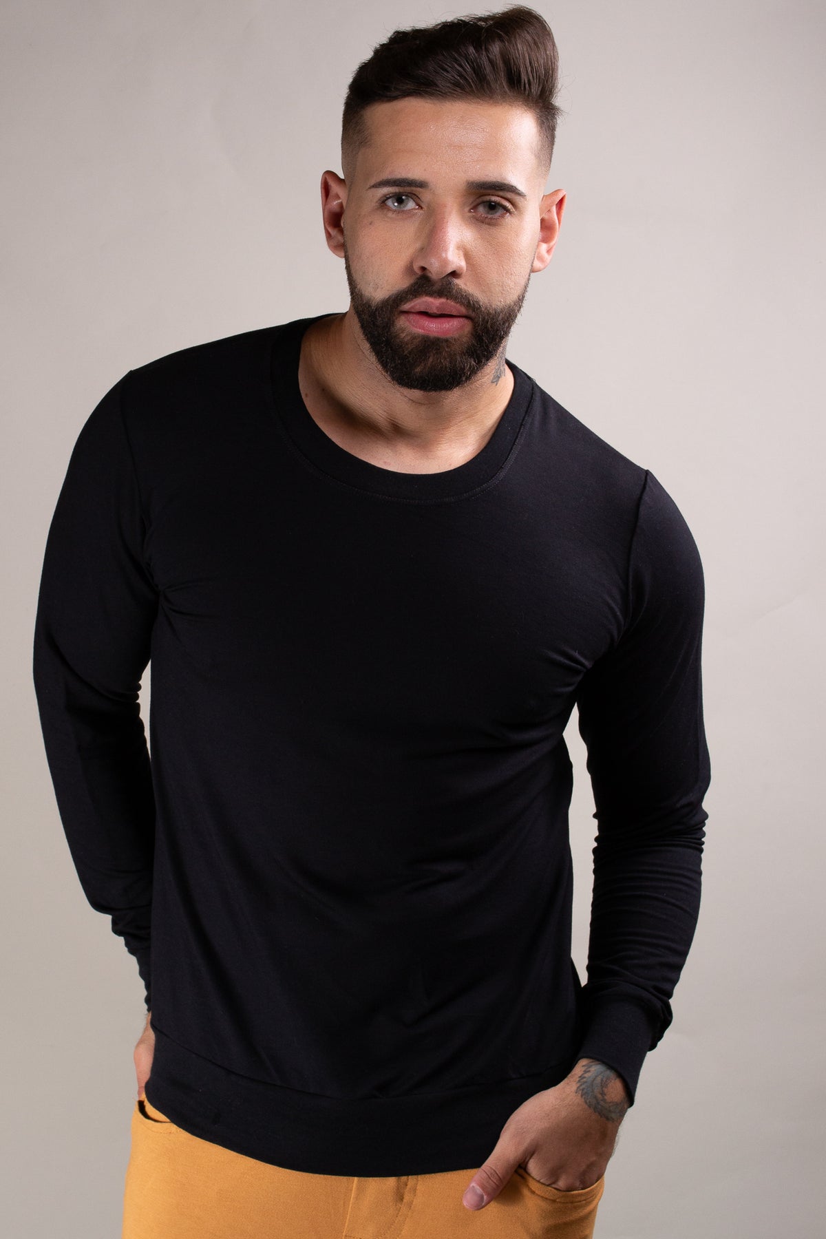 Camiseta Masculina em Moletinho Manga Longa