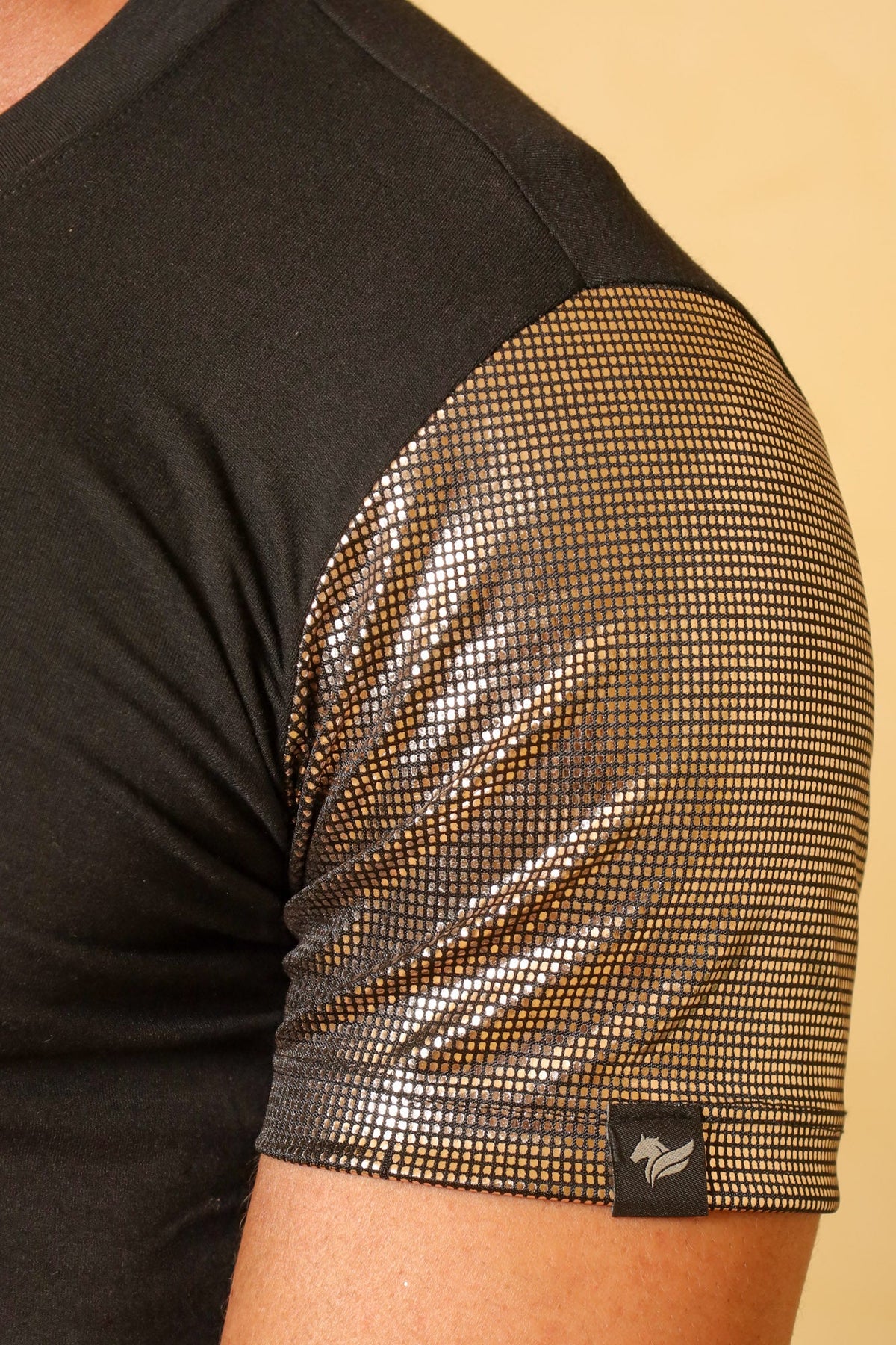 Camiseta Masculina em Viscolycra Com Detalhe Holográfico