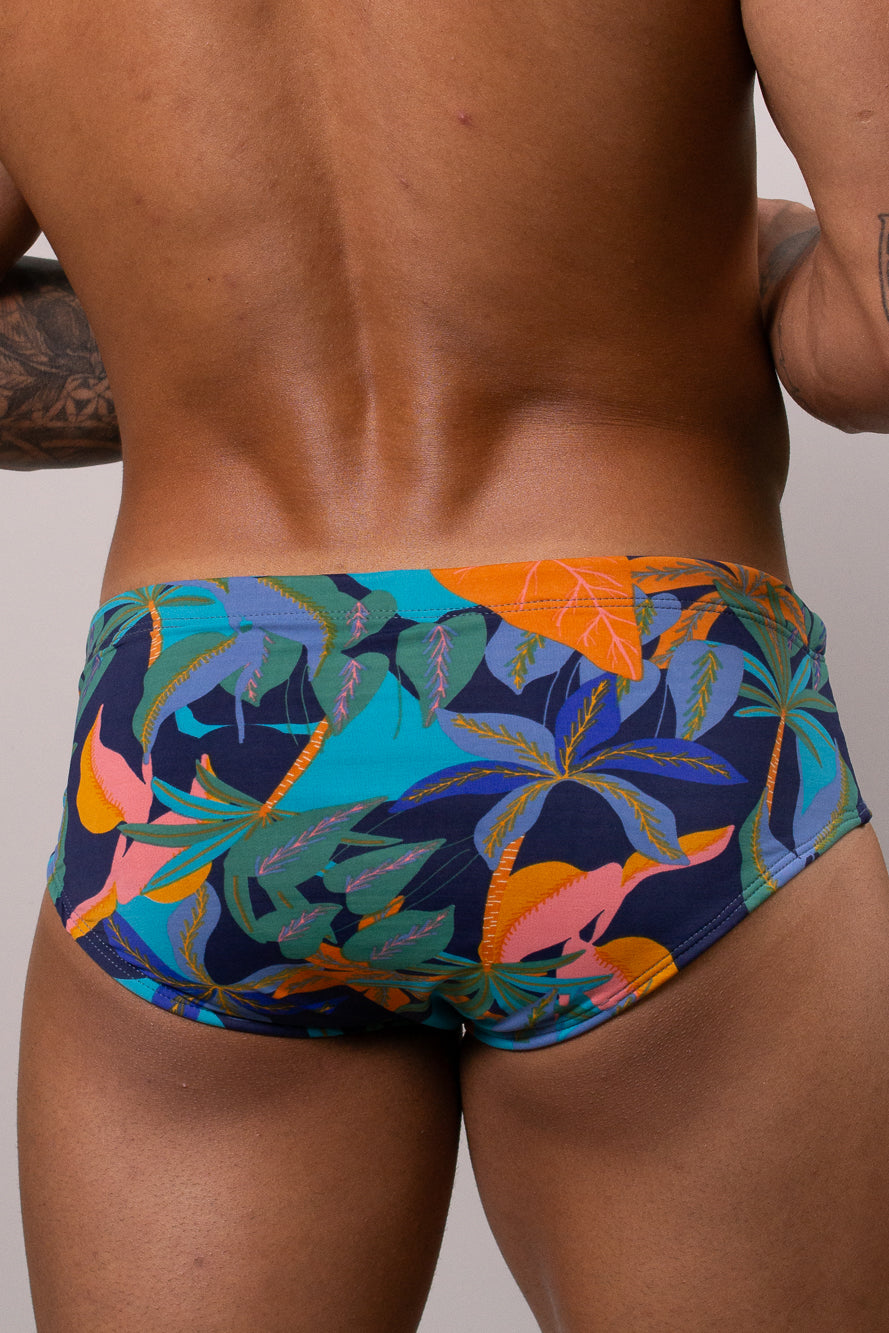 Sunga Slim Estampada Azul