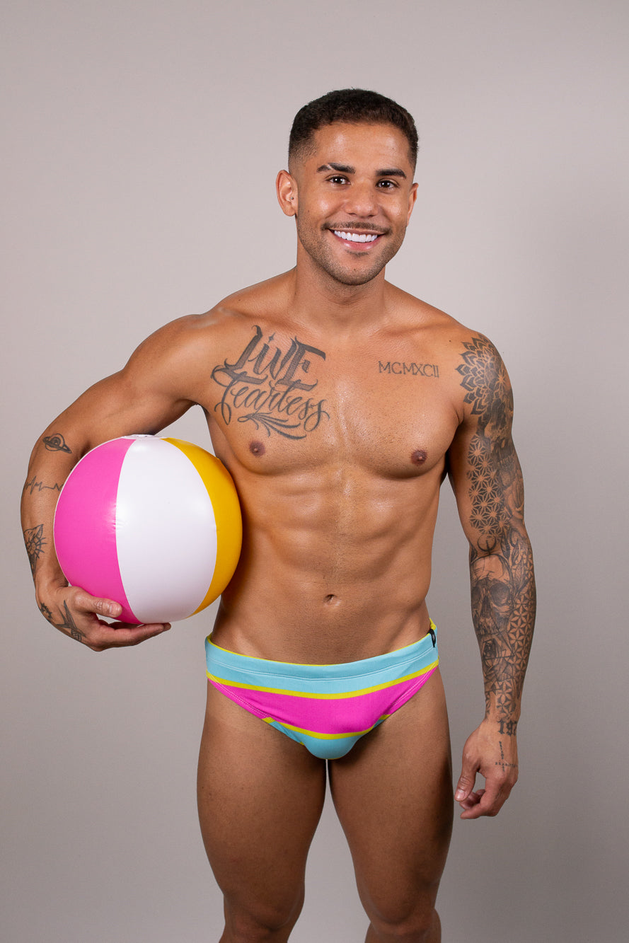 Sunga Super Slim Listra Rosa