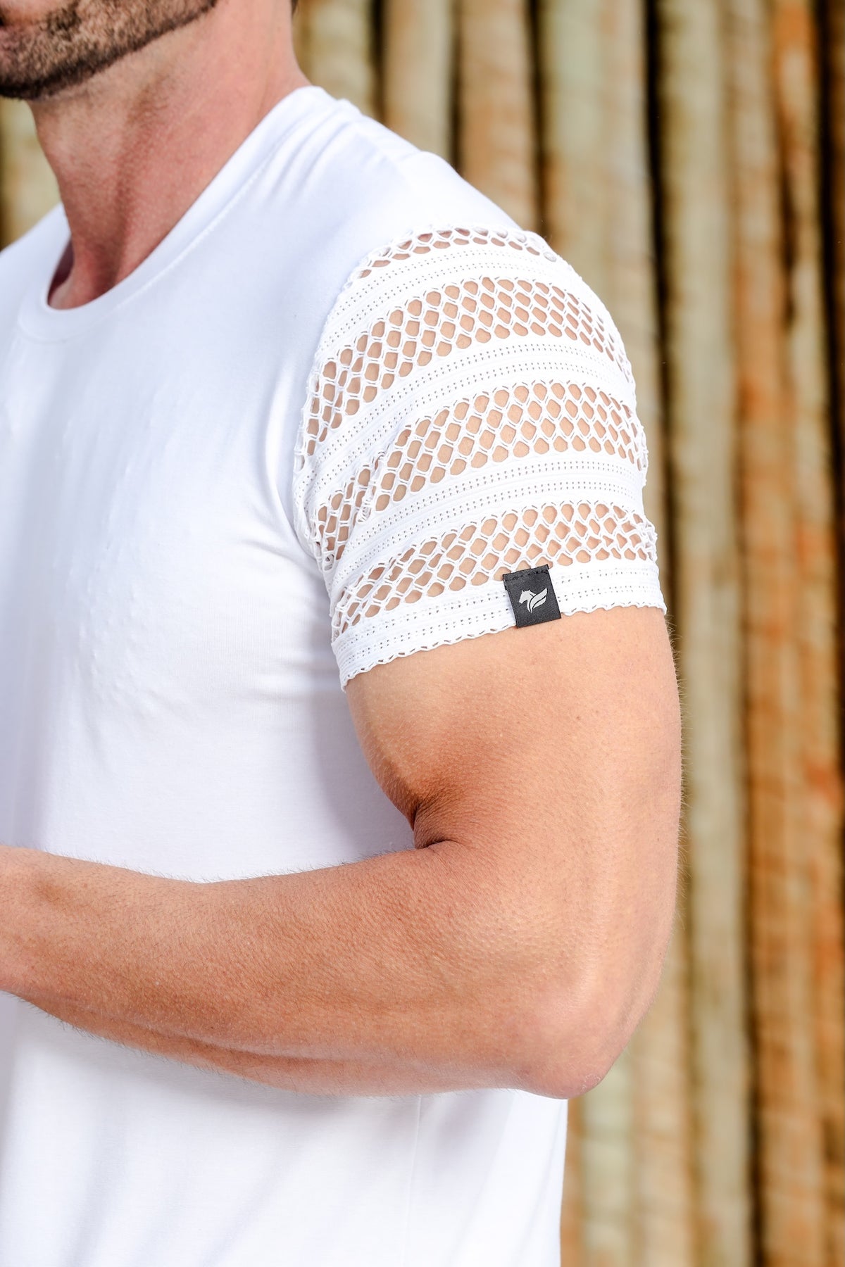 Camiseta Masculina Viscolycra Manga em Arrastão