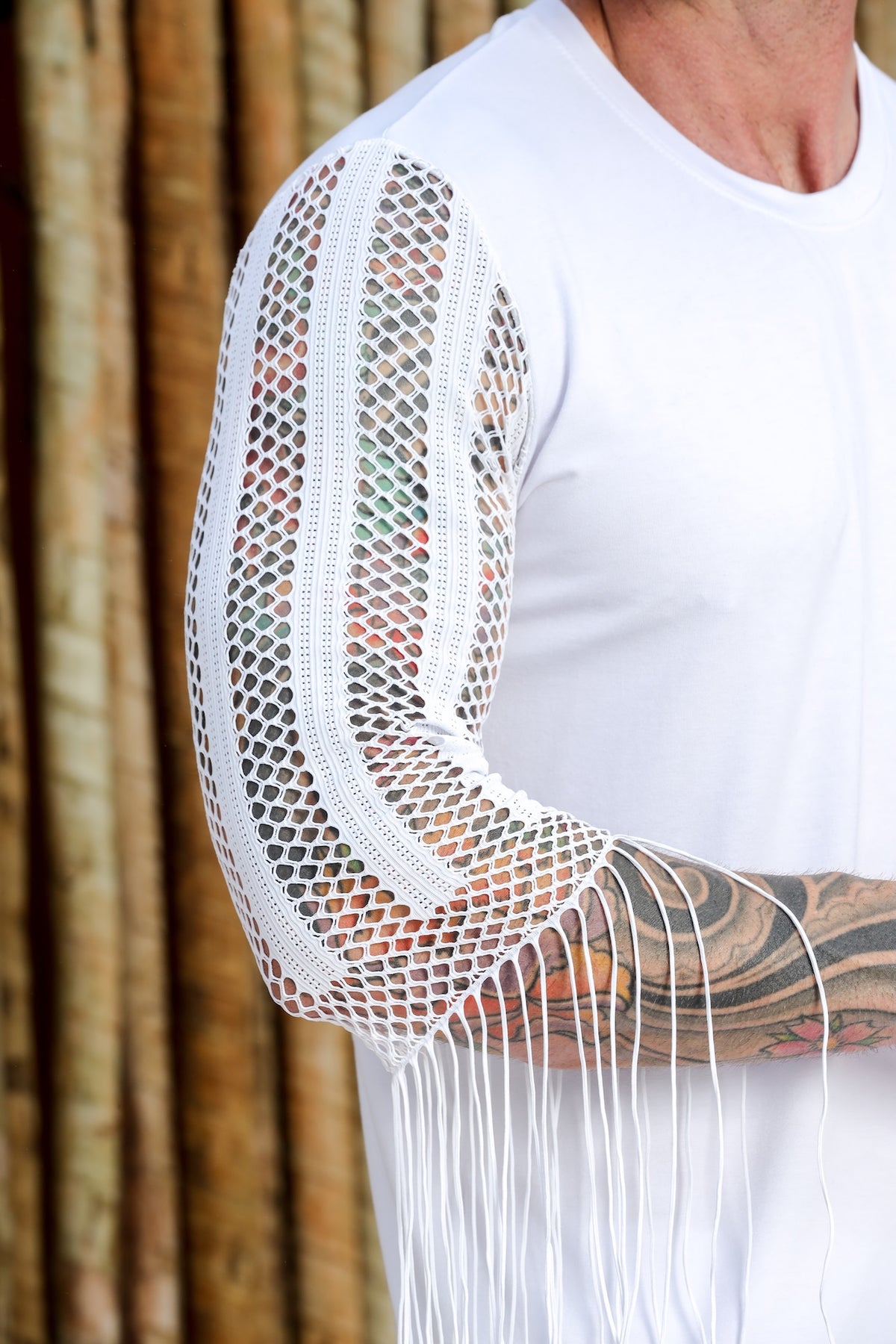 Camiseta Masculina Viscolycra Detalhe Franja