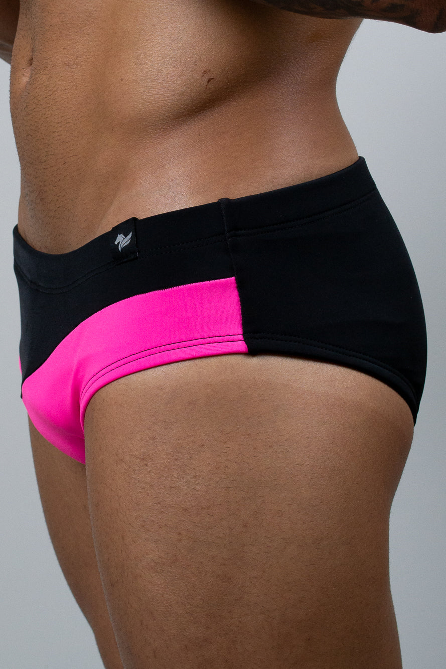 Sunga Slim Neon Pink Com Preto