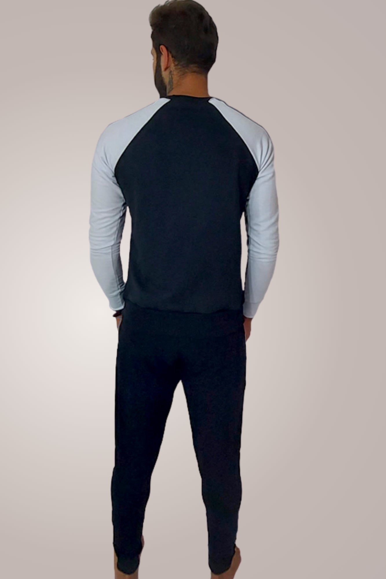 Conjunto Masculino Blusa Manga Raglan e Calça Preto