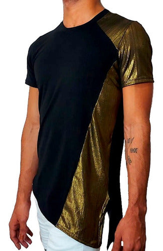 Camiseta Masculina Tecido Viscolycra Detalhe Lamê