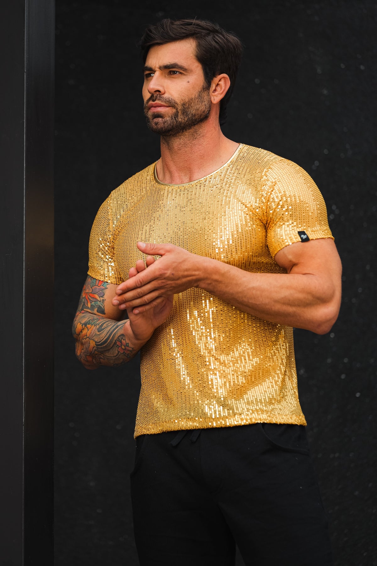 Camiseta Masculina em Paetê