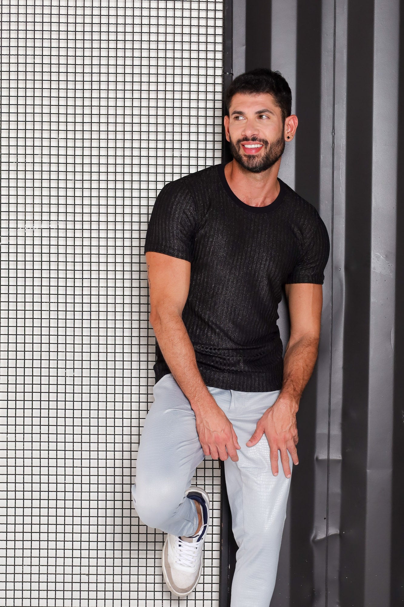 Camiseta Masculina Canelada Brilhosa