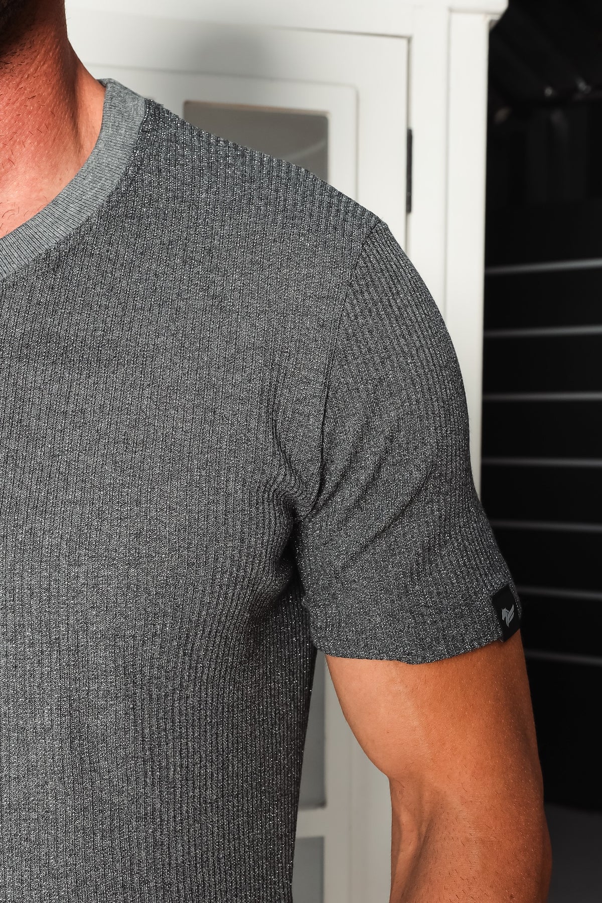 Camiseta Masculina em Malha Canelada