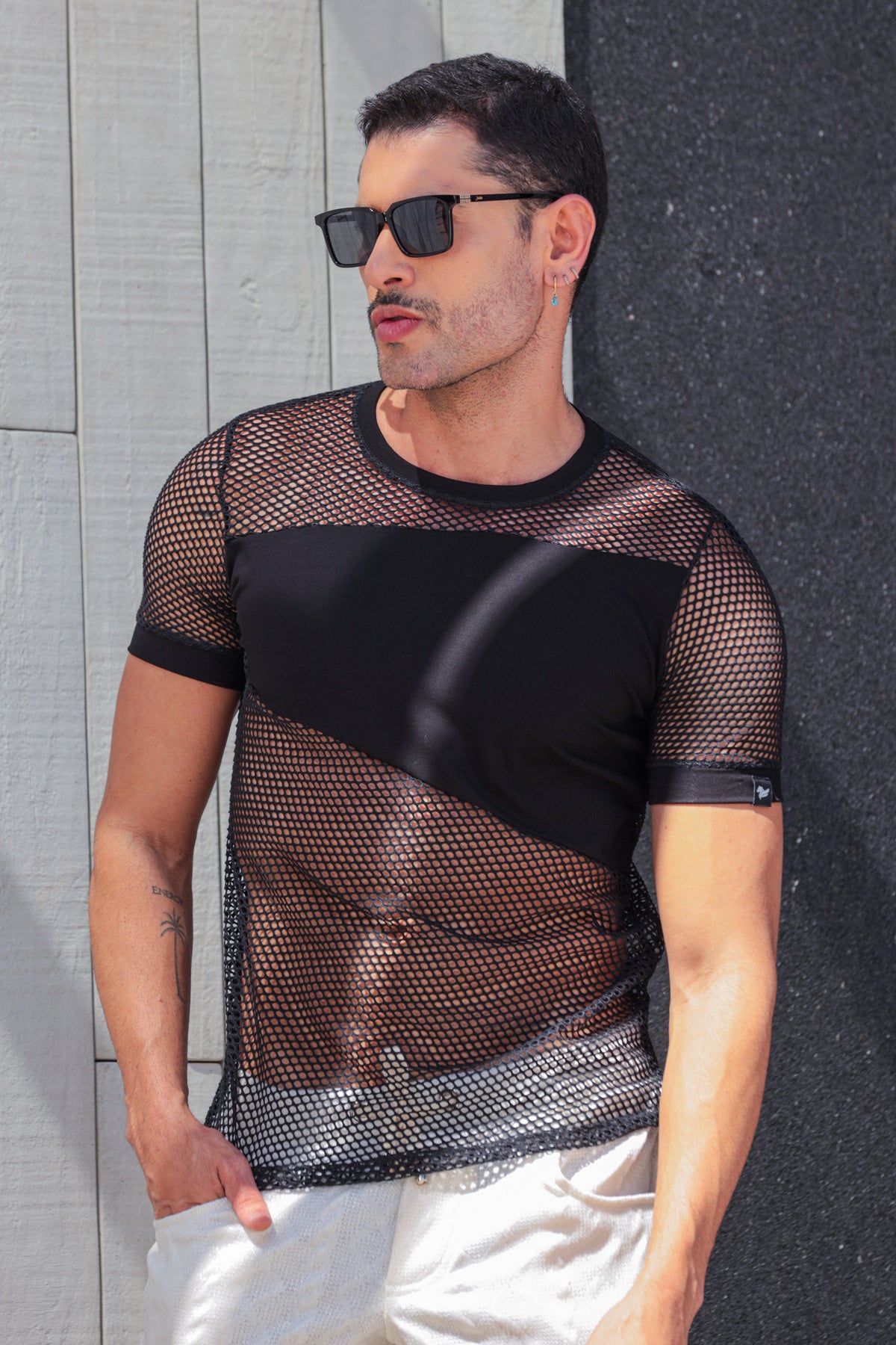Camiseta Masculina Arrastão Detalhe Viscolycra