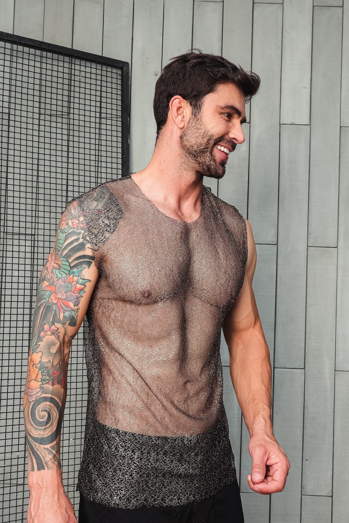 Regata Machão Tule Gliterizado