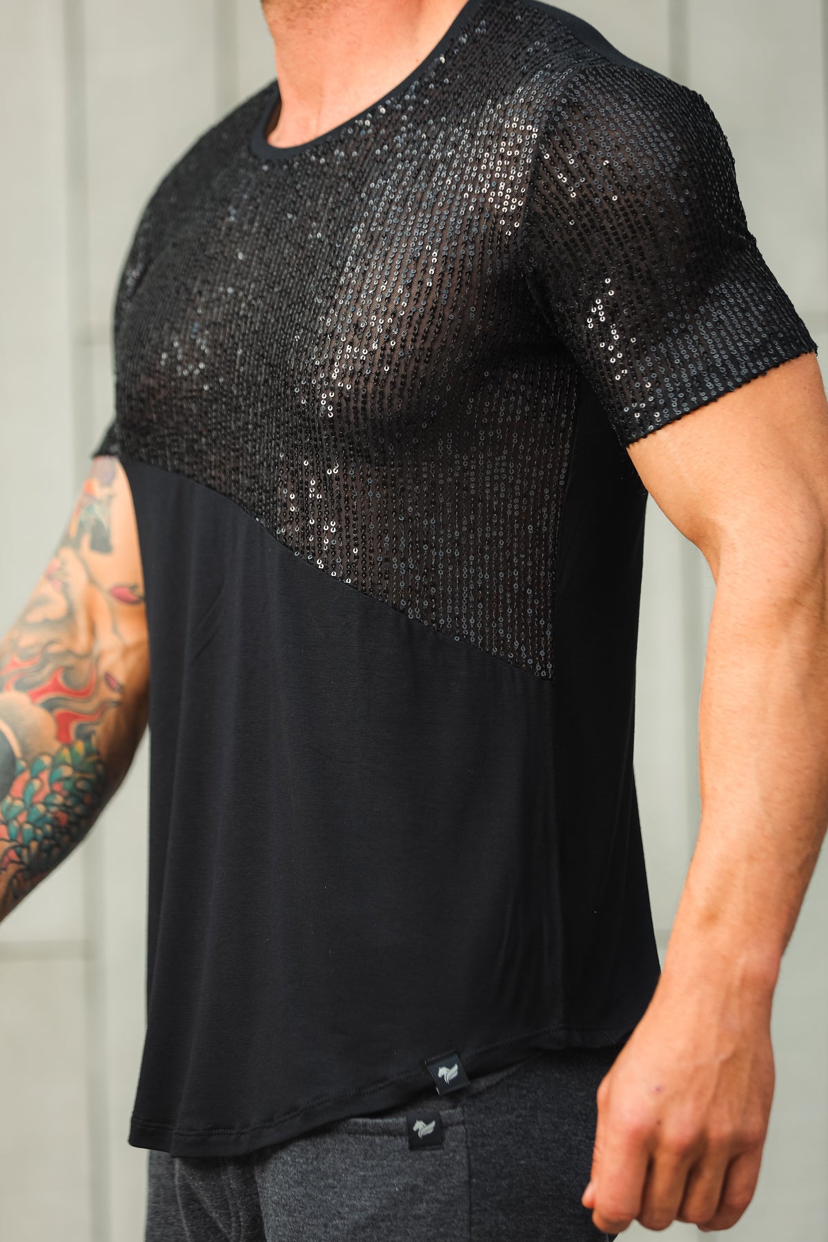 Camiseta Masculina Viscolycra Detalhe Paete