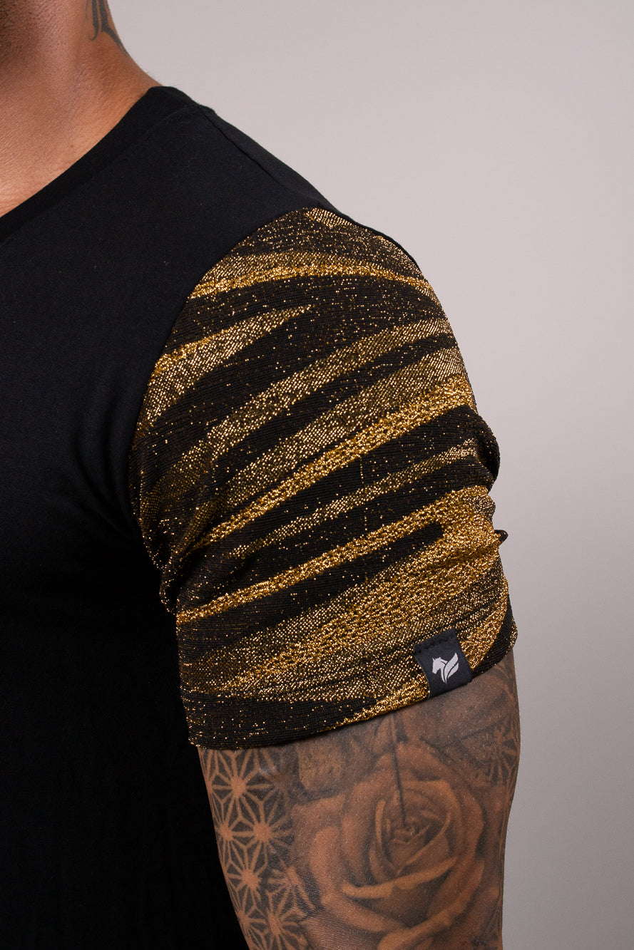 Camiseta Masculina em Viscolycra Detalhe Lurex