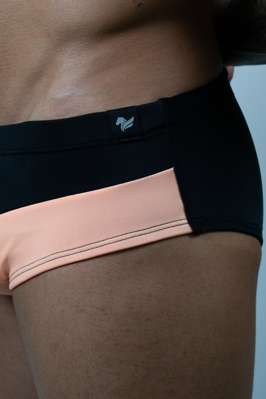 Sunga Slim Neon Laranja Com Preto