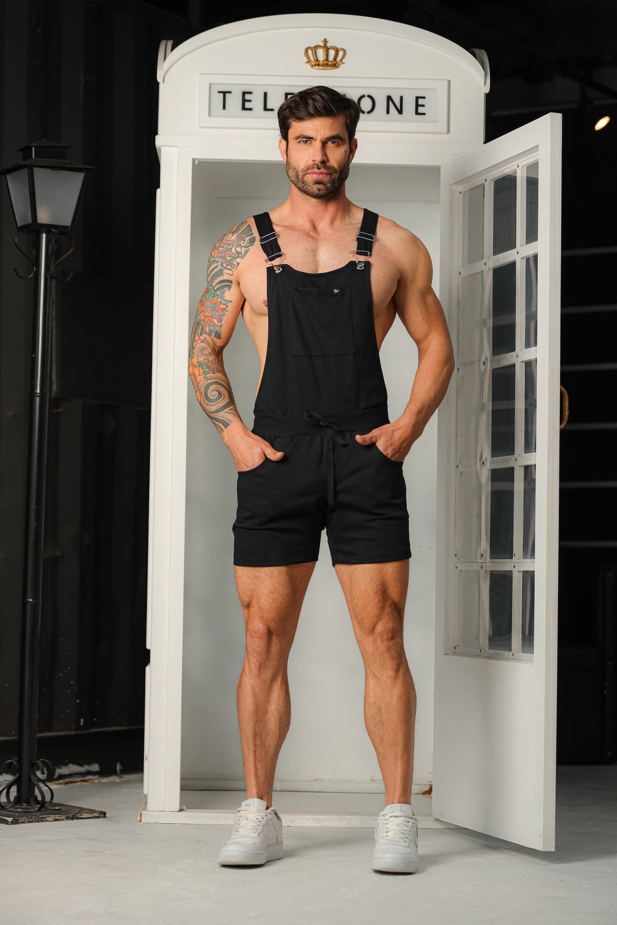 Jardineira Masculina Curta em Malha