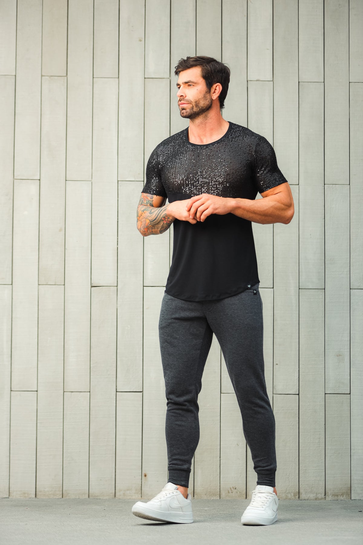 Camiseta Masculina Viscolycra Detalhe Paete