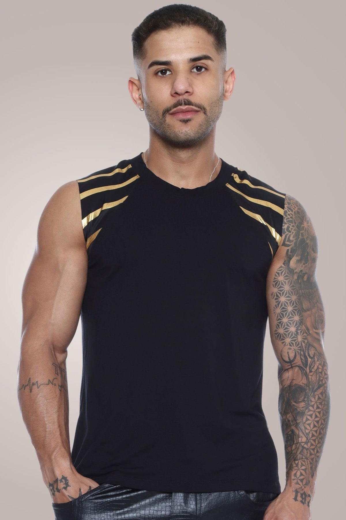 Regata Masculina Listras Doourada