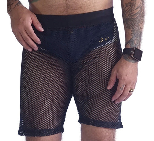 Bermuda Masculina Preta sem Costura Lateral