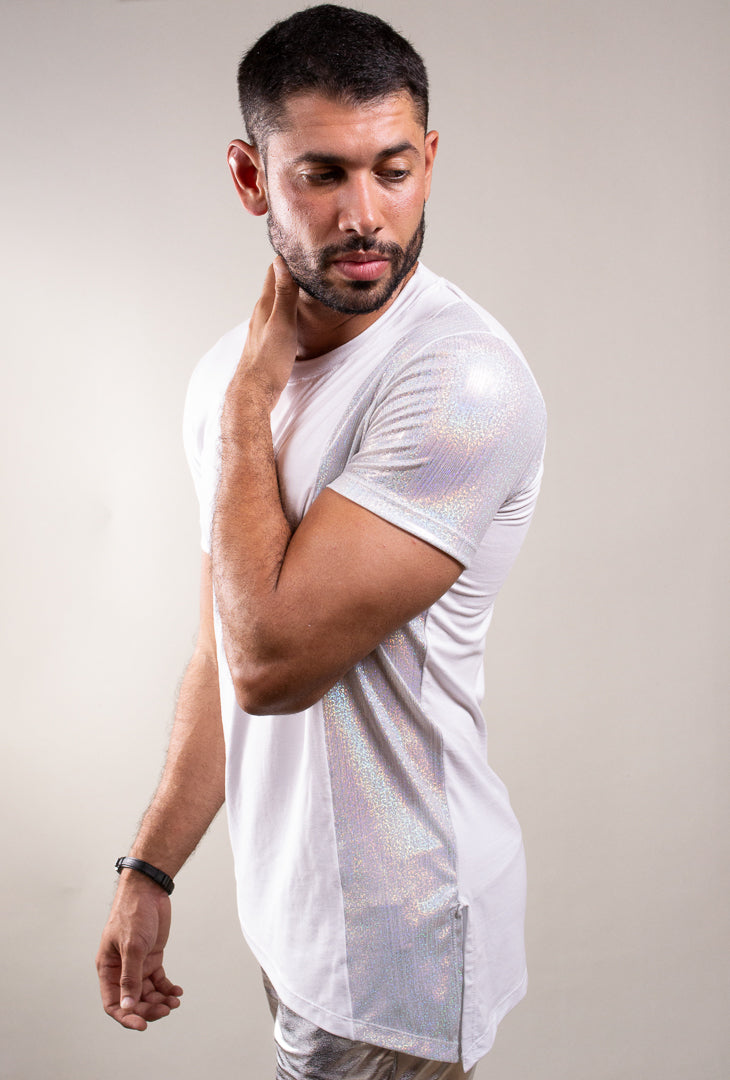 Camiseta Masculina Transversal Longline Branca