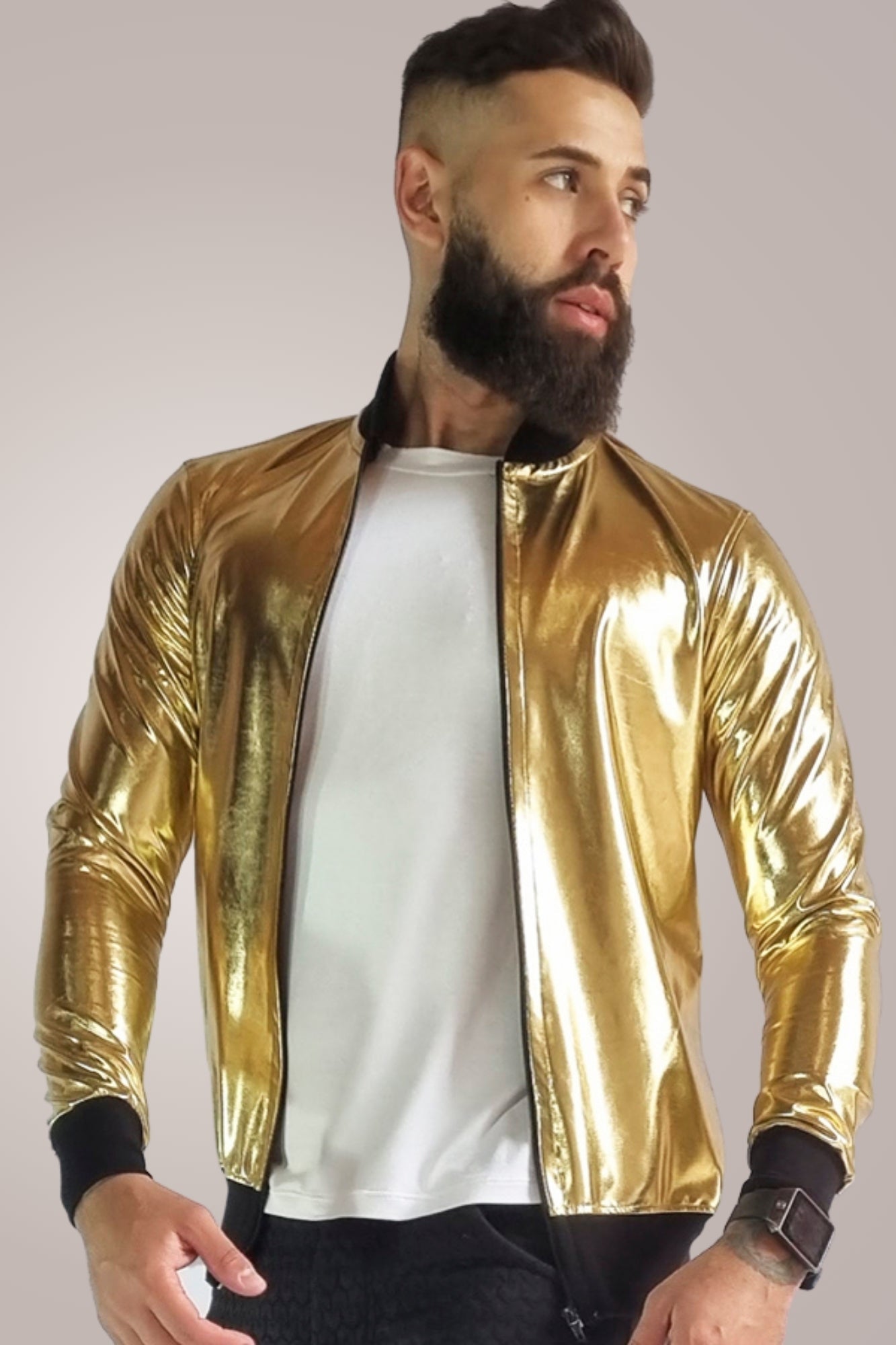 Jaqueta Masculina Bomber Metalizada