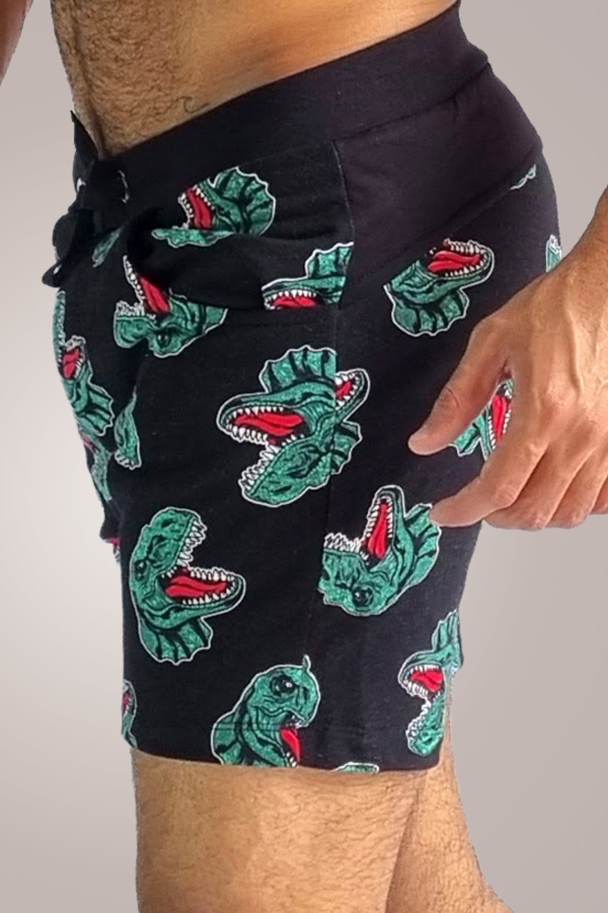 Shorts Masculino de Moletinho Estampado Dinossauros
