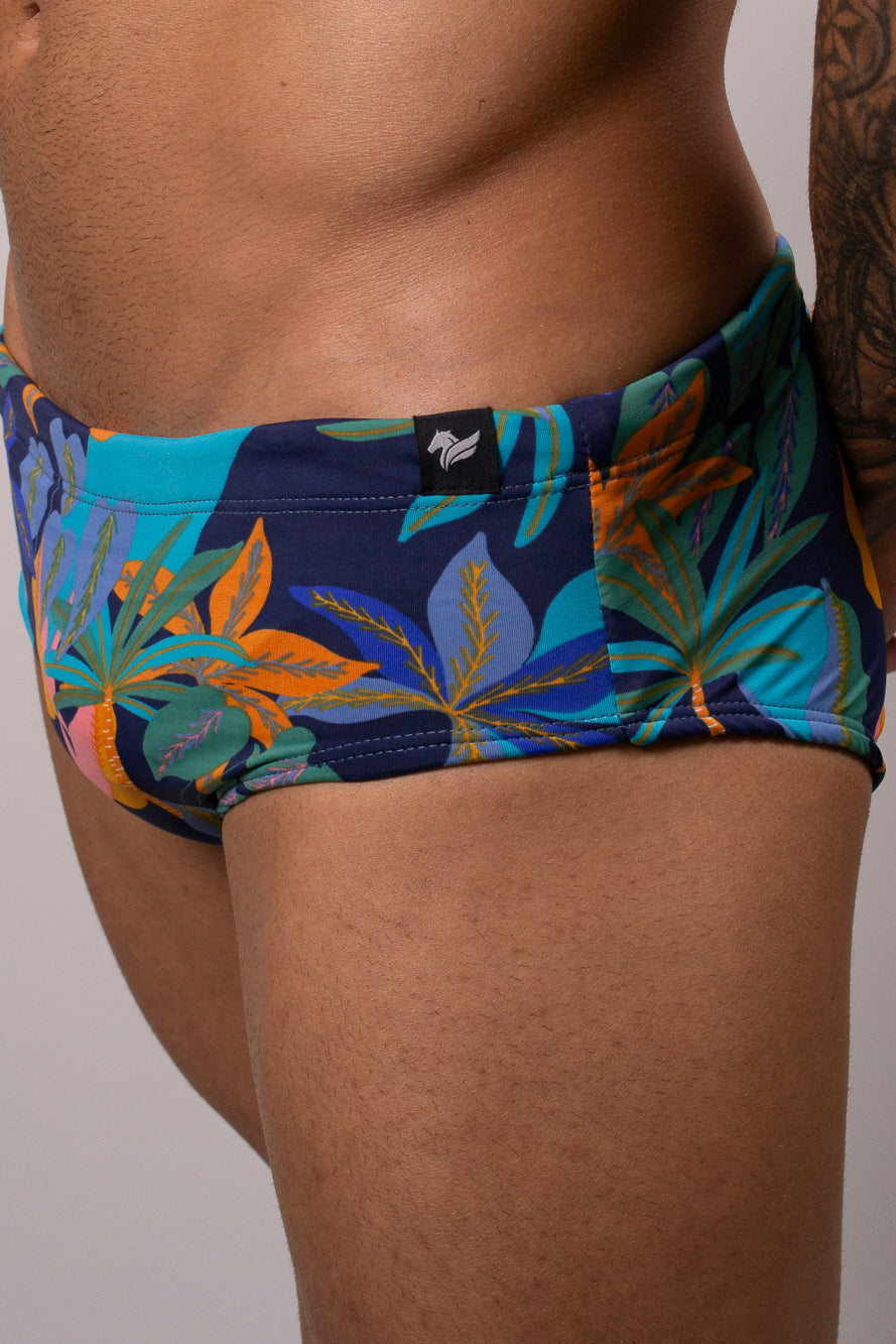 Sunga Slim Estampada Azul