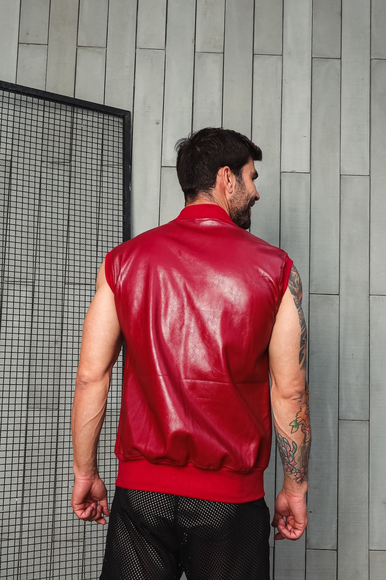 Colete Masculino em Couro Ecológico